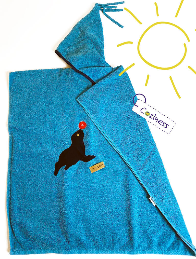 Beach- & Badeponcho mit Zipfelkapuze * Upcycling *