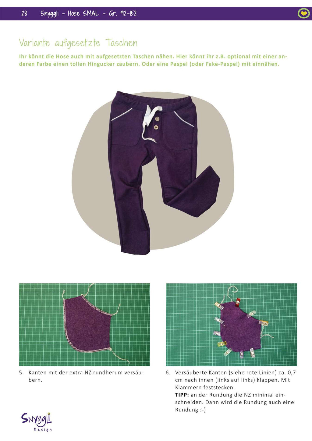 Schnittmuster Hose Smal Snyggli eBook Kinder