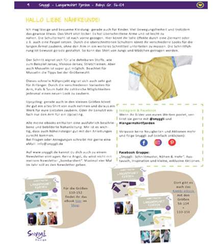 Schnittmuster Fjorden Snyggli Langarmshirt ebook Baby