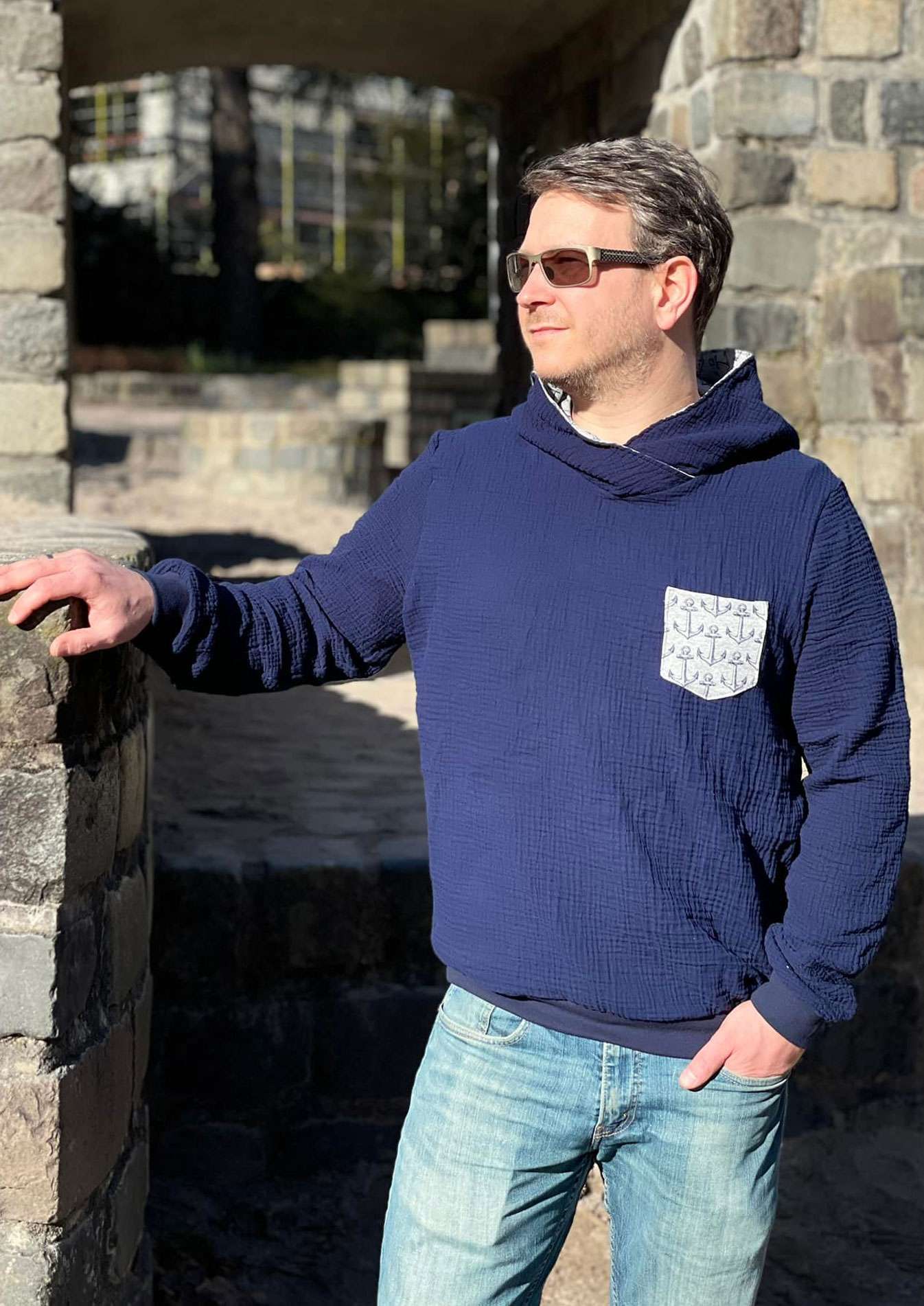 Musselin-Hoodie-Musling-Herren-Männer-Schnittmuster-Leinen-Nautik