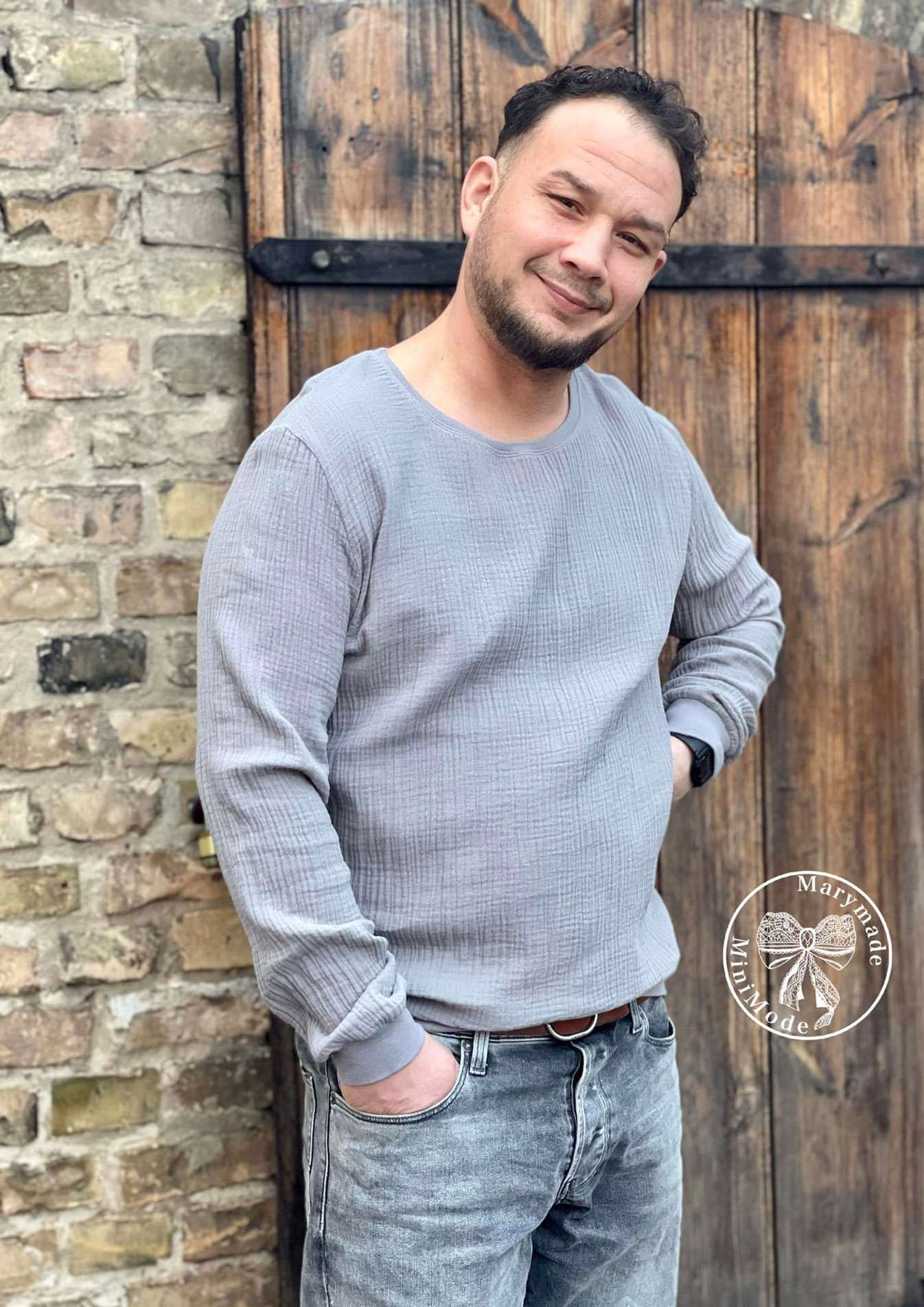 Musselin-Hoodie-Musling-Herren-Männer-Schnittmuster-Leinen-Shirt-Longsleeve