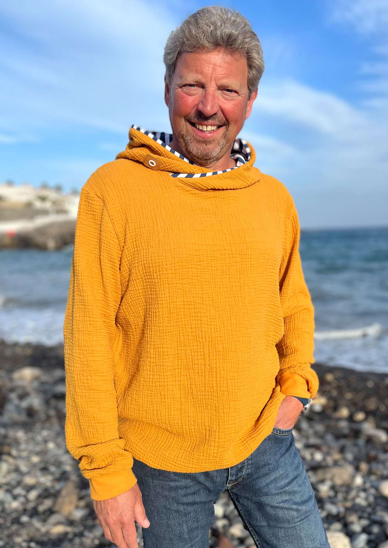 Musselin Hoodie/Sweater Musling<br>Gr. 40-60 Herren<br>Schnittmuster Zweitbild