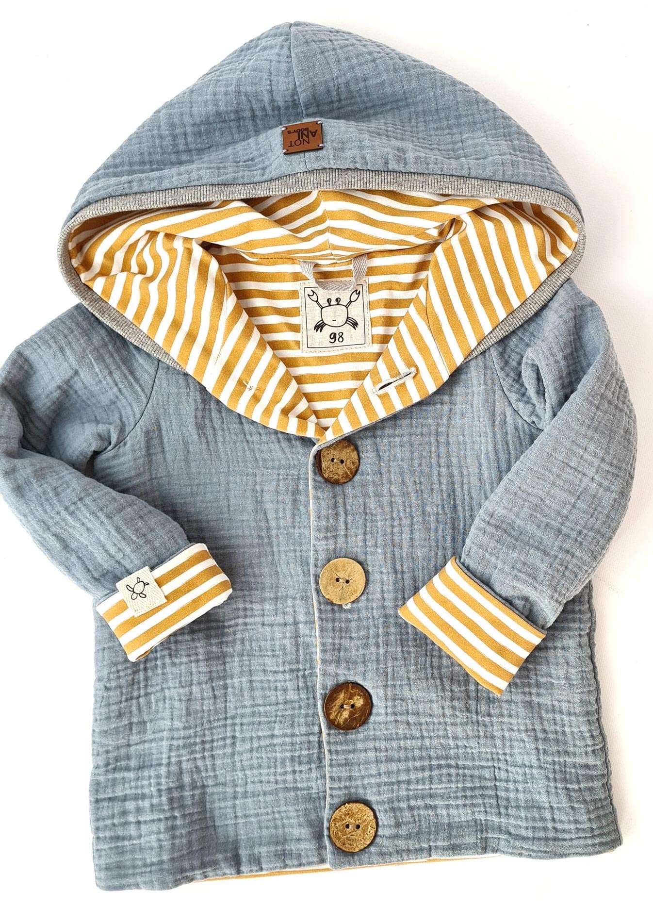 Musselin Jacke Sandmusling<br>Gr. 56-170<br>Schnittmuster Zweitbild