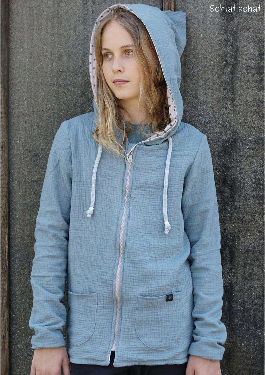 Schnittmuster-Musselin-Jacke-Sandmusling-Kinder-Teens-Gr-128-170-halbrunde-Taschen