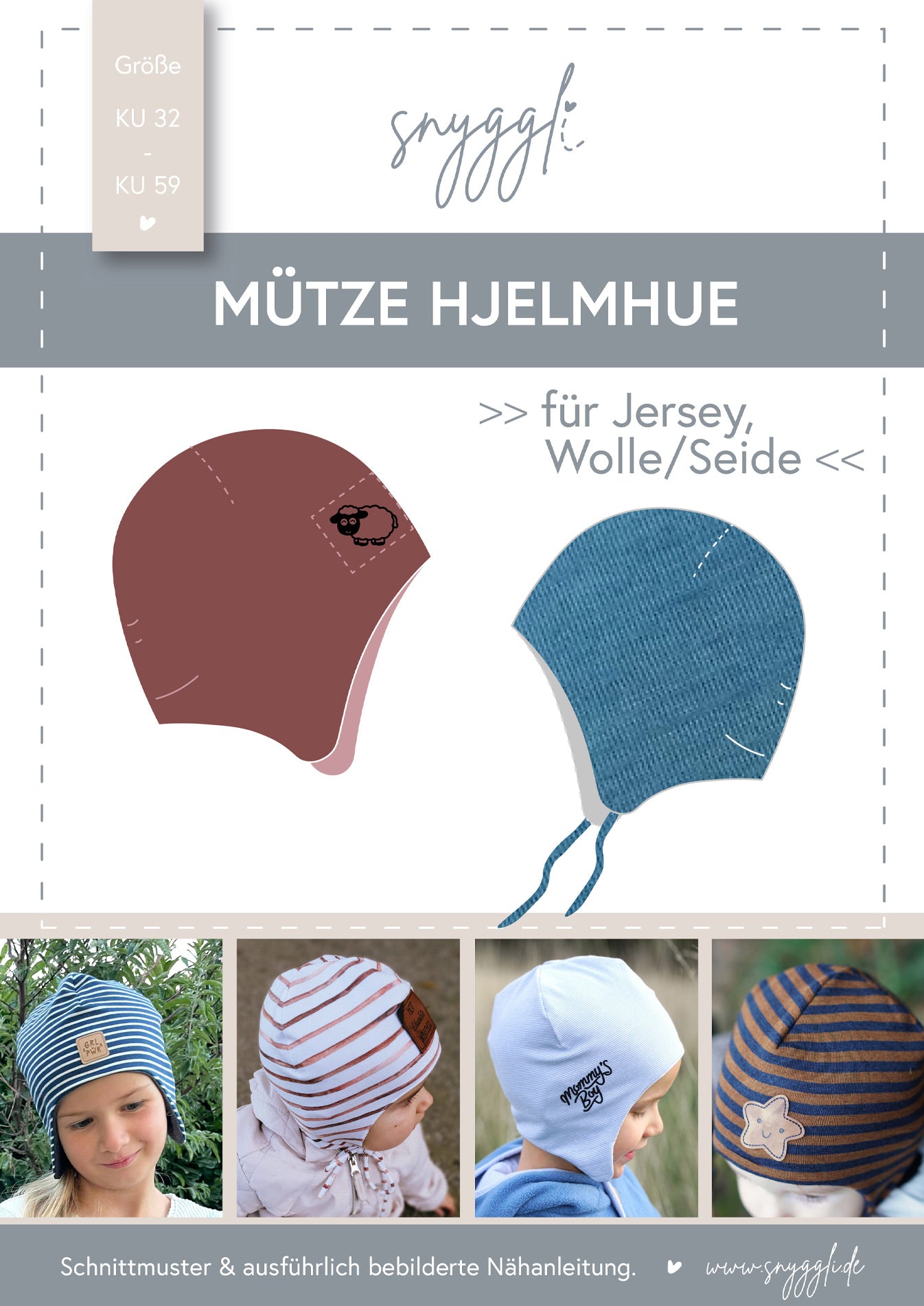 mütze unterm fahrradhelm schnittmuster Mütze Hjelmhue | KU 32-59