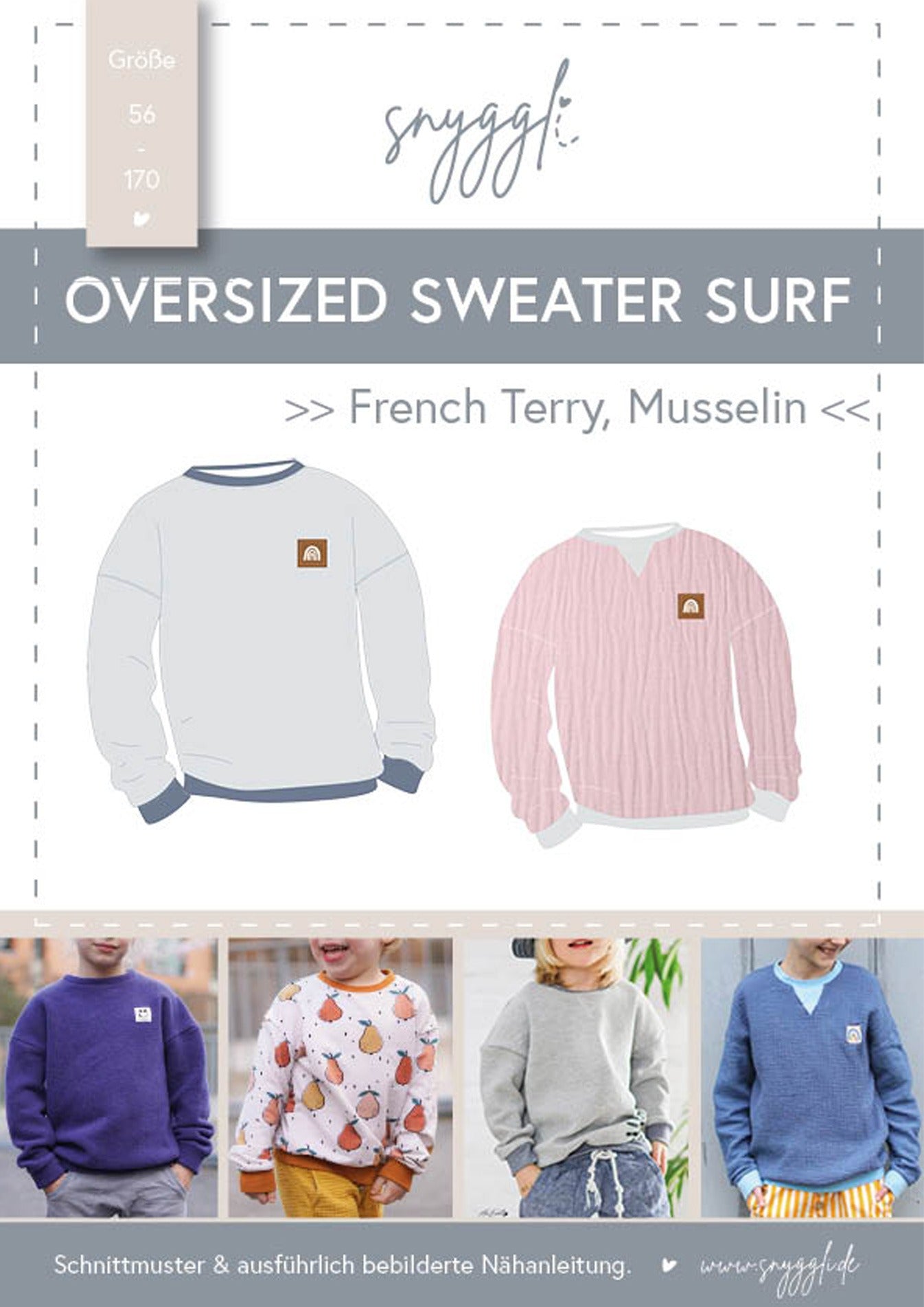 Snyggli-Ebook-Oversized-Sweater-Surf-Gr.-56-170-Schnittmuster-Nähanleitung-Musselin-Cover