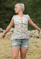 Snyggli-Musselin-Bluse-Hjertemusling-Damen-Gr-32-50-Schnittmuster-Kappärmel