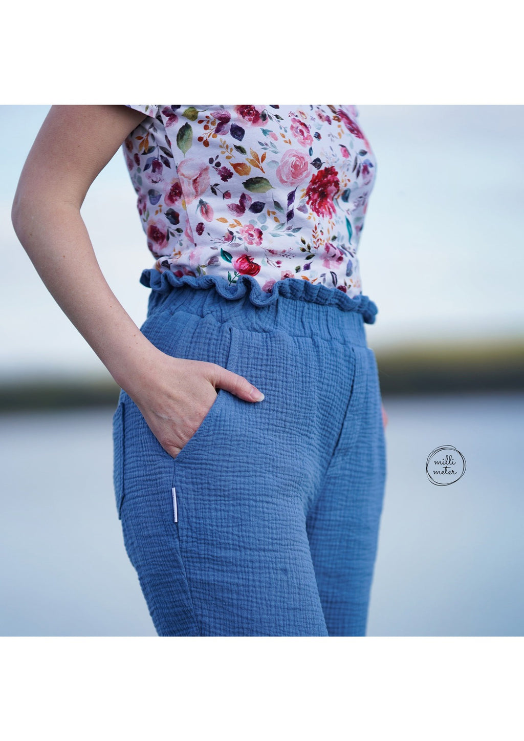 Snyggli-Musselin-Hose-Strandmusling-Schnittmuster-Leinen-Damen-high-waist--Sommer-Gr-32-50-Damen-Paperbag