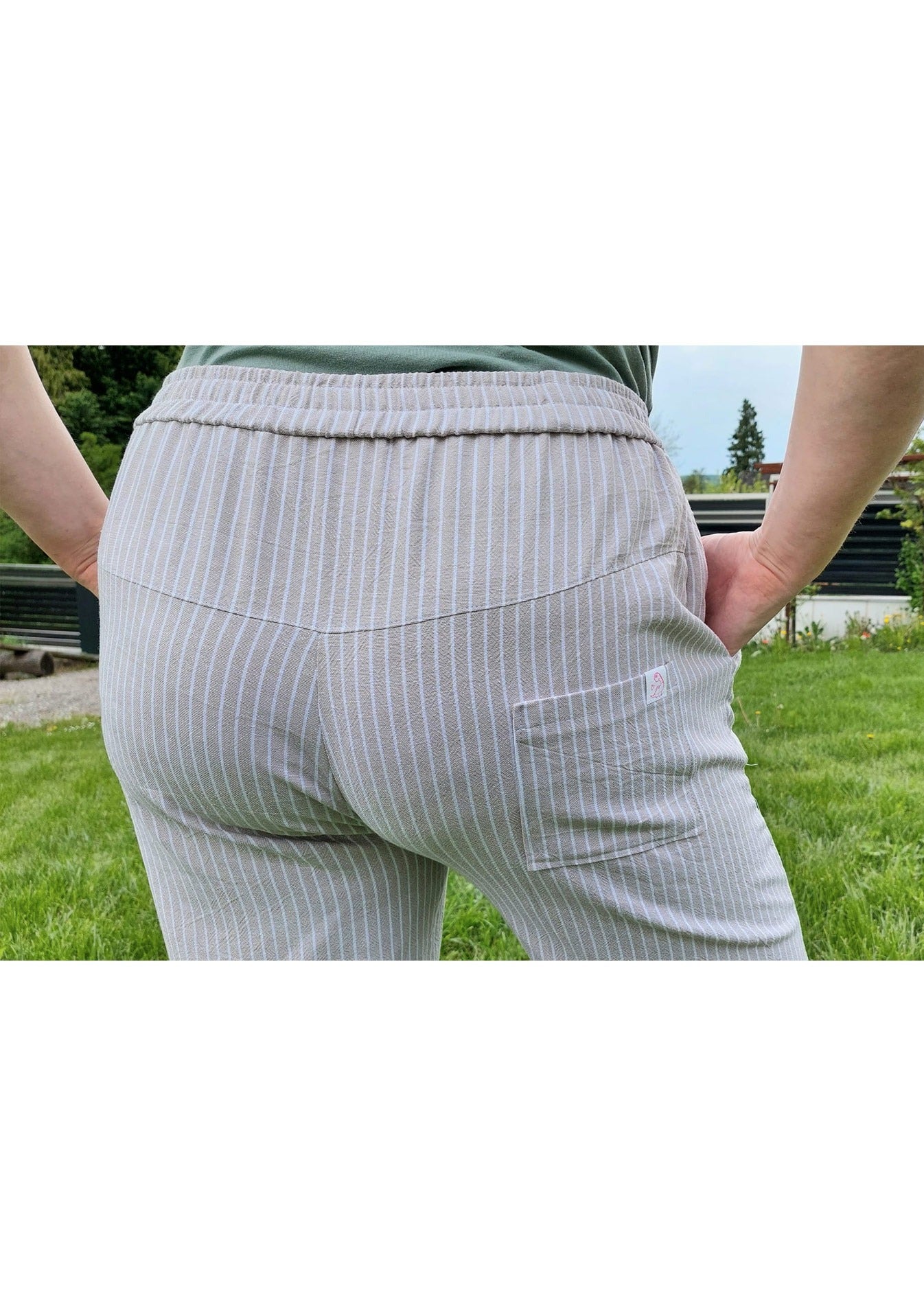 Snyggli-Musselin-Hose-Strandmusling-Schnittmuster-Leinen-Damen-high-waist--Sommer-Gr-32-50-Damen-Streifen