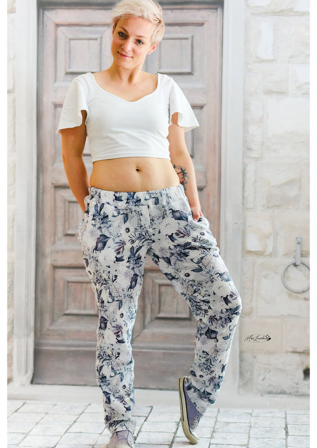 Snyggli-Musselin-Hose-Strandmusling-Schnittmuster-Leinen-Damen-low-waist--Sommer-Gr-32-50-bedruckt