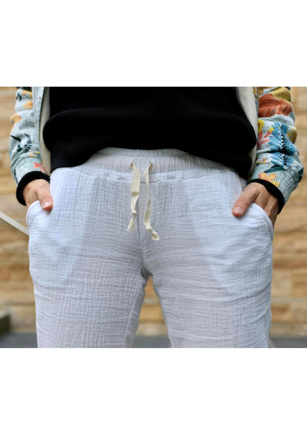 Snyggli-Musselin-Hose-Strandmusling-Schnittmuster-Leinen-Damen-low-waist--Sommer-Gr-32-50-weiß-kordel