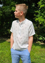 Snyggli-Musselin-Leinenhemd-Lunmusling-Schnittmuster-Ebook-Junge-Mädchen-Babys-Kinder-Gr-56-170-streifen-kurz