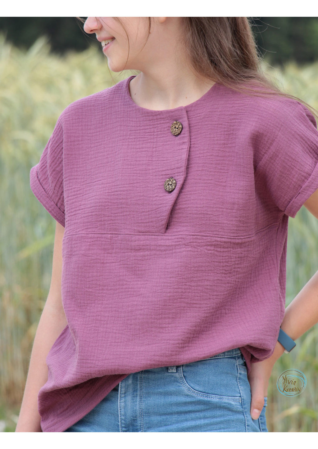 Snyggli-Musselin-Shirt-Solmusling-Schnittmuster-Leinen-Kinder-Teens-Sommer-Gr-128-170-Beere