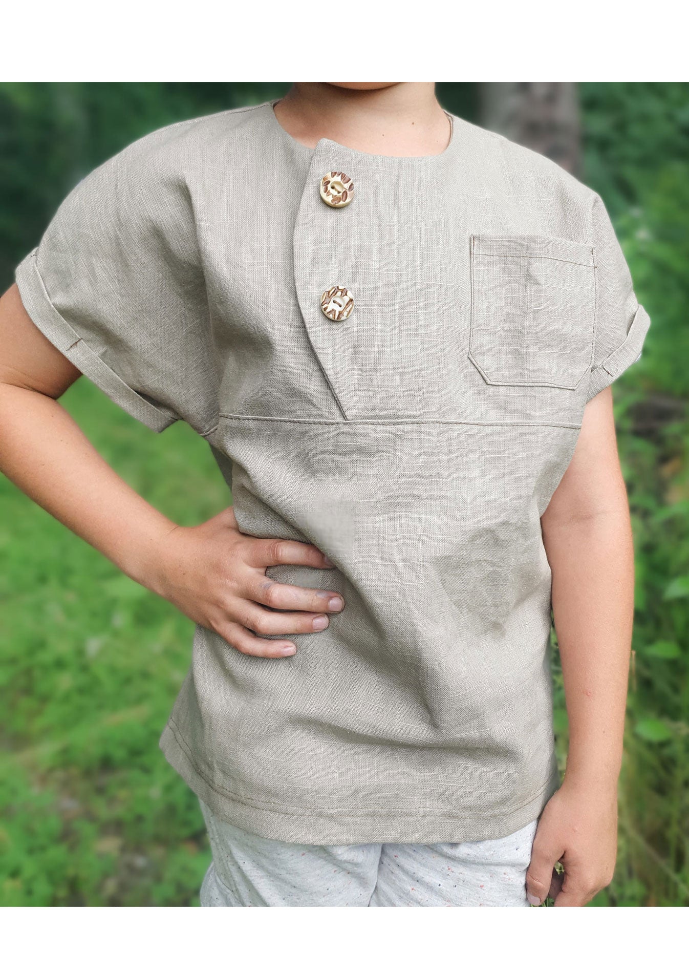 Snyggli-Musselin-Shirt-Solmusling-Schnittmuster-Leinen-Kinder-Teens-Sommer-Gr-128-170-Leine-beige