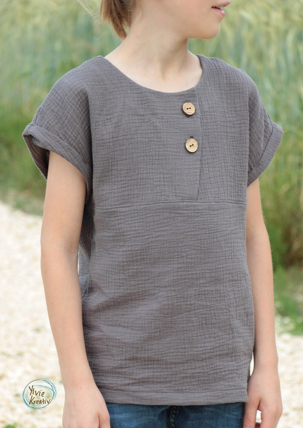 Snyggli-Musselin-Shirt-Solmusling-Schnittmuster-Leinen-Kinder-Teens-Sommer-Gr-128-170-Mädchen-taupe