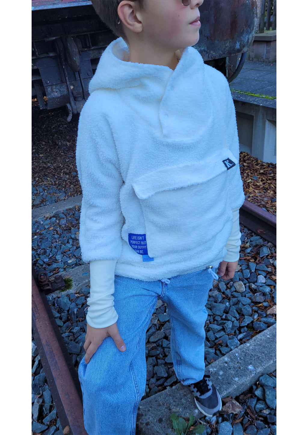 Snyggli-Outdoorhoodie-Hej-Sne-Walkhoodie-Wollwalk-Schnittmuster-Junge-Mädchen-Babys-Kinder-Gr-56-170-Fleece-weiß