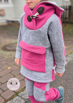 Snyggli-Outdoorhoodie-Hej-Sne-Walkhoodie-Wollwalk-Schnittmuster-Junge-Mädchen-Babys-Kinder-Gr-56-170-Grau-pink