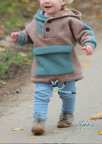 Snyggli-Outdoorhoodie-Hej-Sne-Walkhoodie-Wollwalk-Schnittmuster-Junge-Mädchen-Babys-Kinder-Gr-56-170-braun