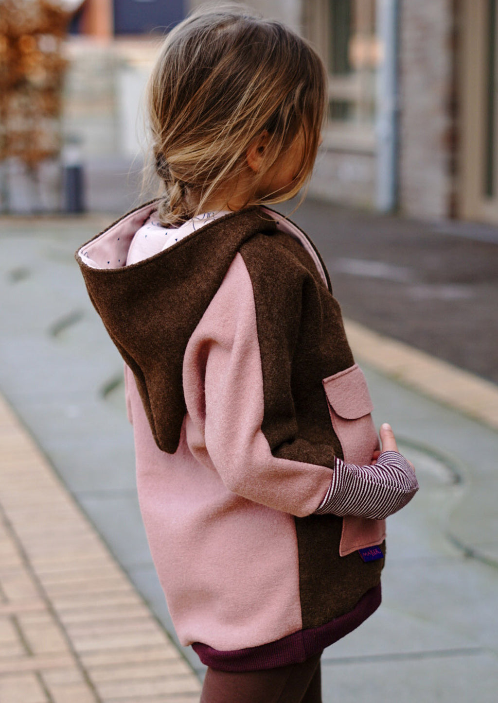 Snyggli-Outdoorhoodie-Hej-Sne-Walkhoodie-Wollwalk-Schnittmuster-Junge-Mädchen-Babys-Kinder-Gr-56-170-rosa-braun