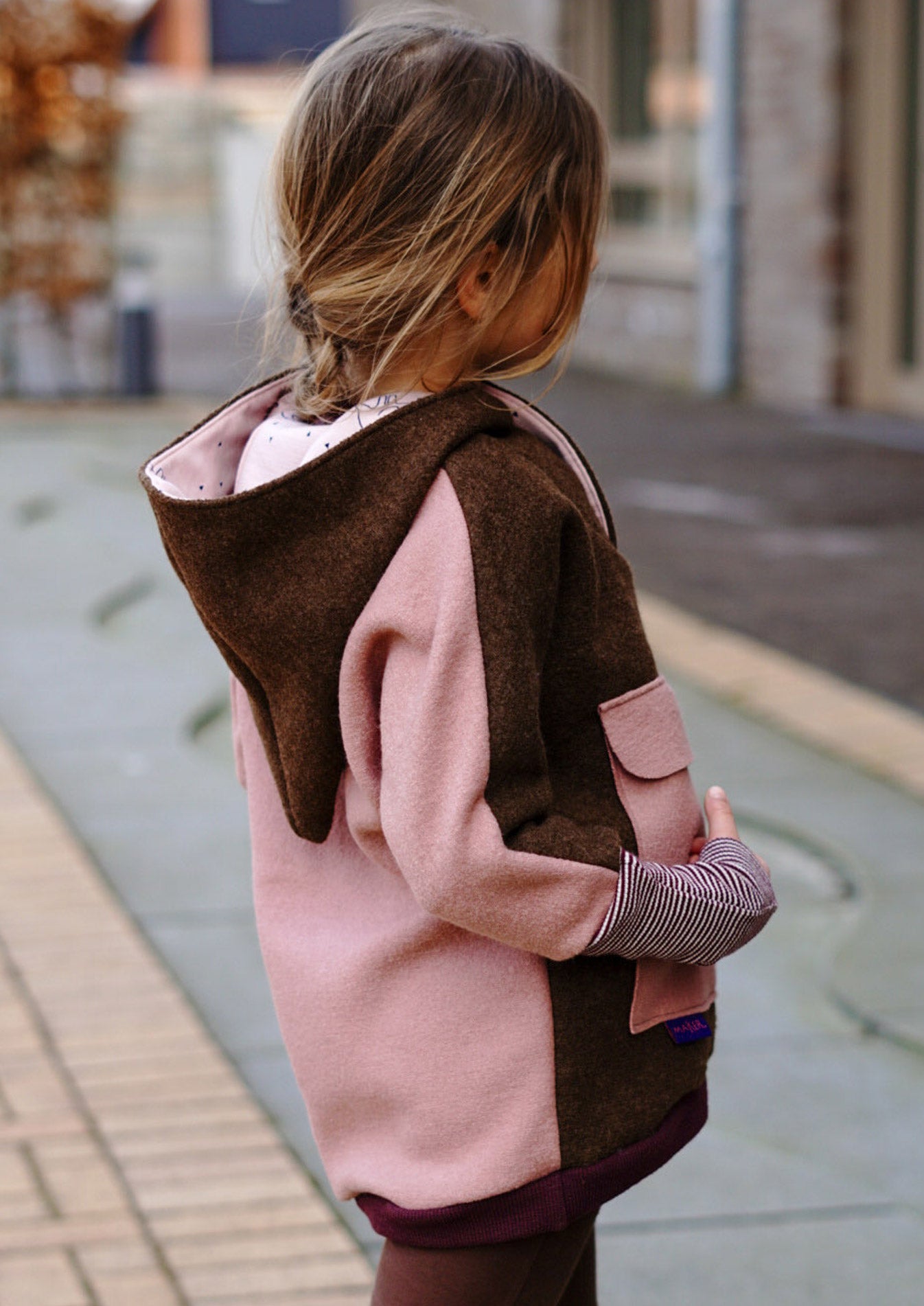 Snyggli-Outdoorhoodie-Hej-Sne-Walkhoodie-Wollwalk-Schnittmuster-Junge-Mädchen-Babys-Kinder-Gr-56-170-rosa-braun