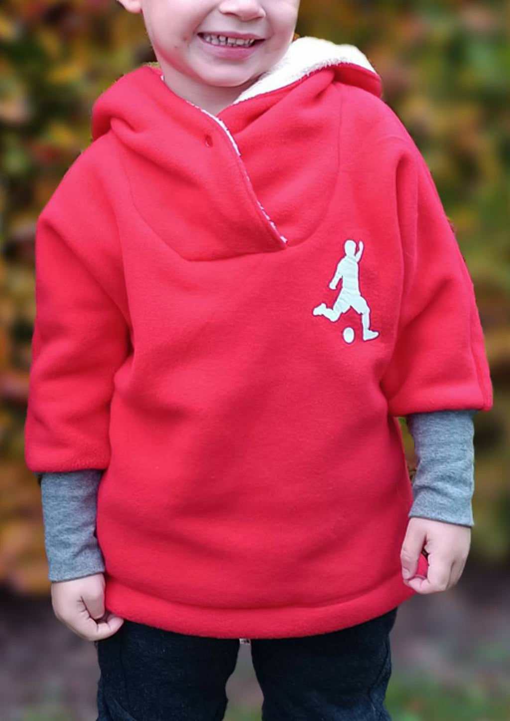 Snyggli-Outdoorhoodie-Hej-Sne-Walkhoodie-Wollwalk-Schnittmuster-Junge-Mädchen-Babys-Kinder-Gr-56-170-rot