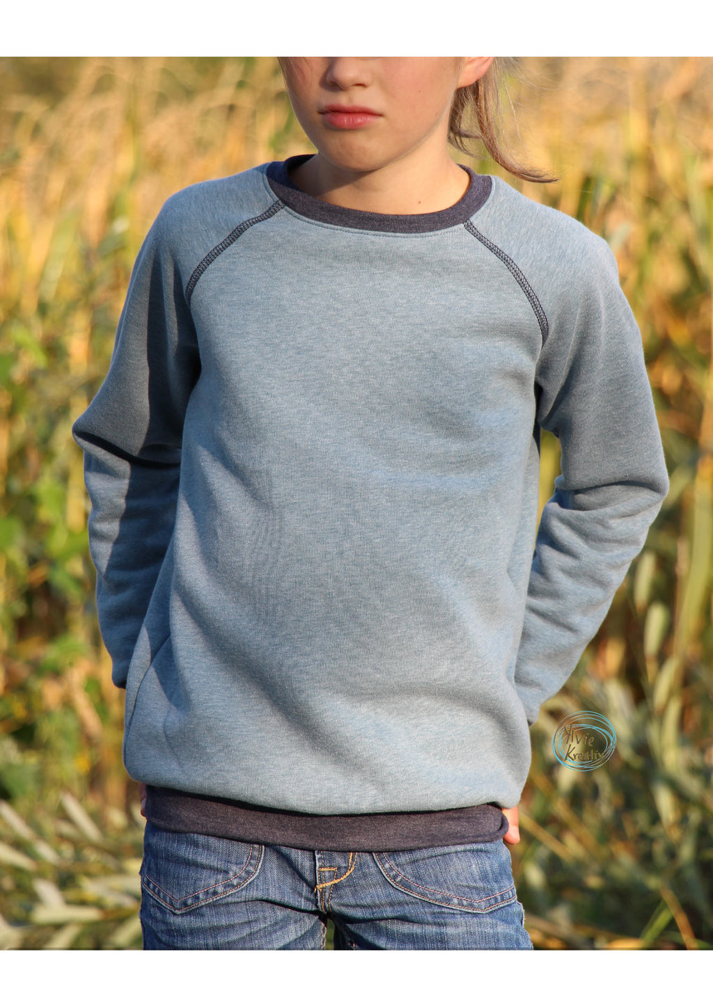 Snyggli-Raglan-Sweater-Farverig-Rüschen-Volant-Babys-Kinder-Teens-Schnittmuster-Gr-56-170-ohne-Teilungen