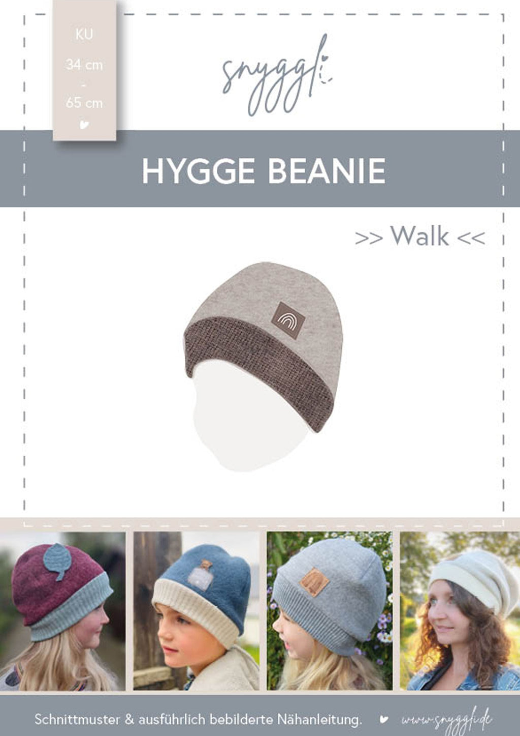 Snyggli-Schnittmuster-Ebook-Nähanleitung-Walk-Mütze-Beanie-Hygge-Beanie-Babys-Kinder-Damen-Herren-KU-34-65-cm-cover