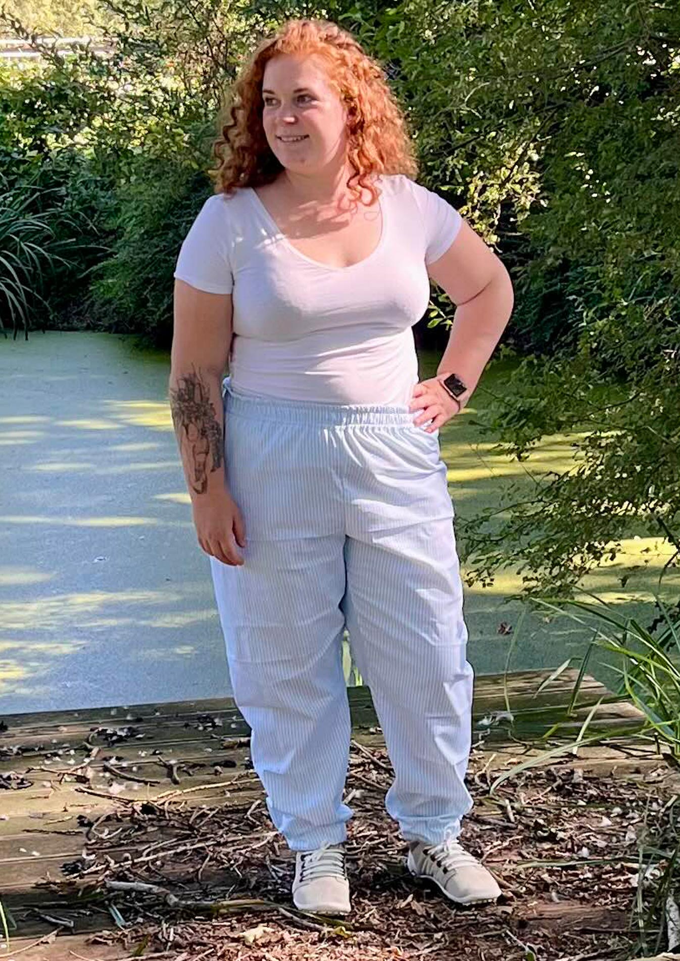 Snyggli-Schnittmuster-Hose-loose-fit-Solskin-Damen-Leinen-Cord-Chambray-nähen-Größe-32-50-high-waist-Sommer