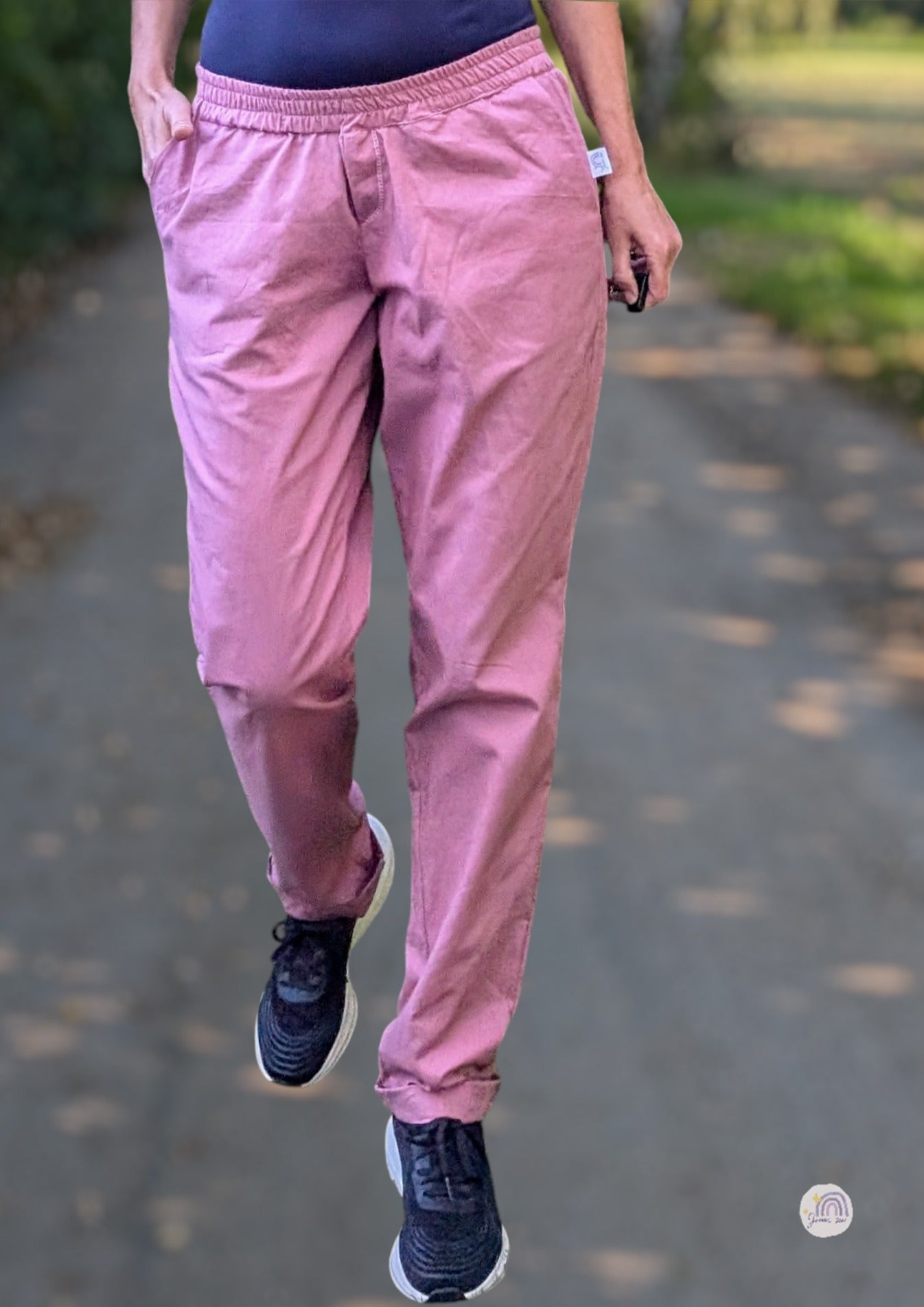 Snyggli-Schnittmuster-Hose-loose-fit-Solskin-Damen-Leinen-Cord-Chambray-nähen-Größe-32-50-low-waist-fakeeingriff