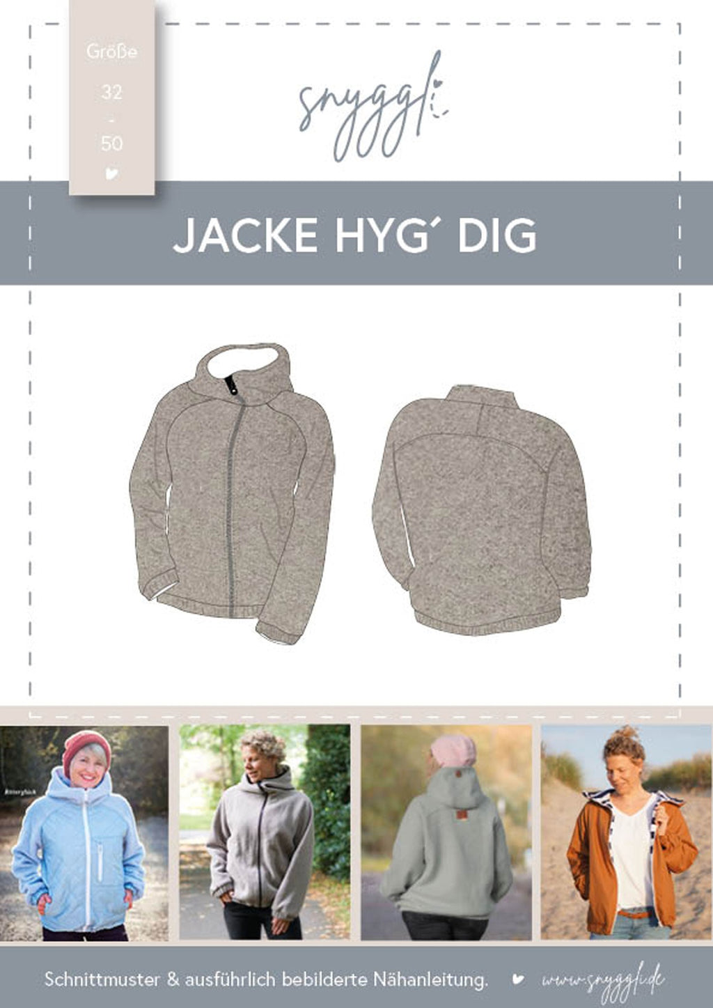 Snyggli-Schnittmuster-Jacke-Blouson-Damen-Hyg´dig-Nähanleitung-Walk-Wollwalk-Raglanjacke-Cover
