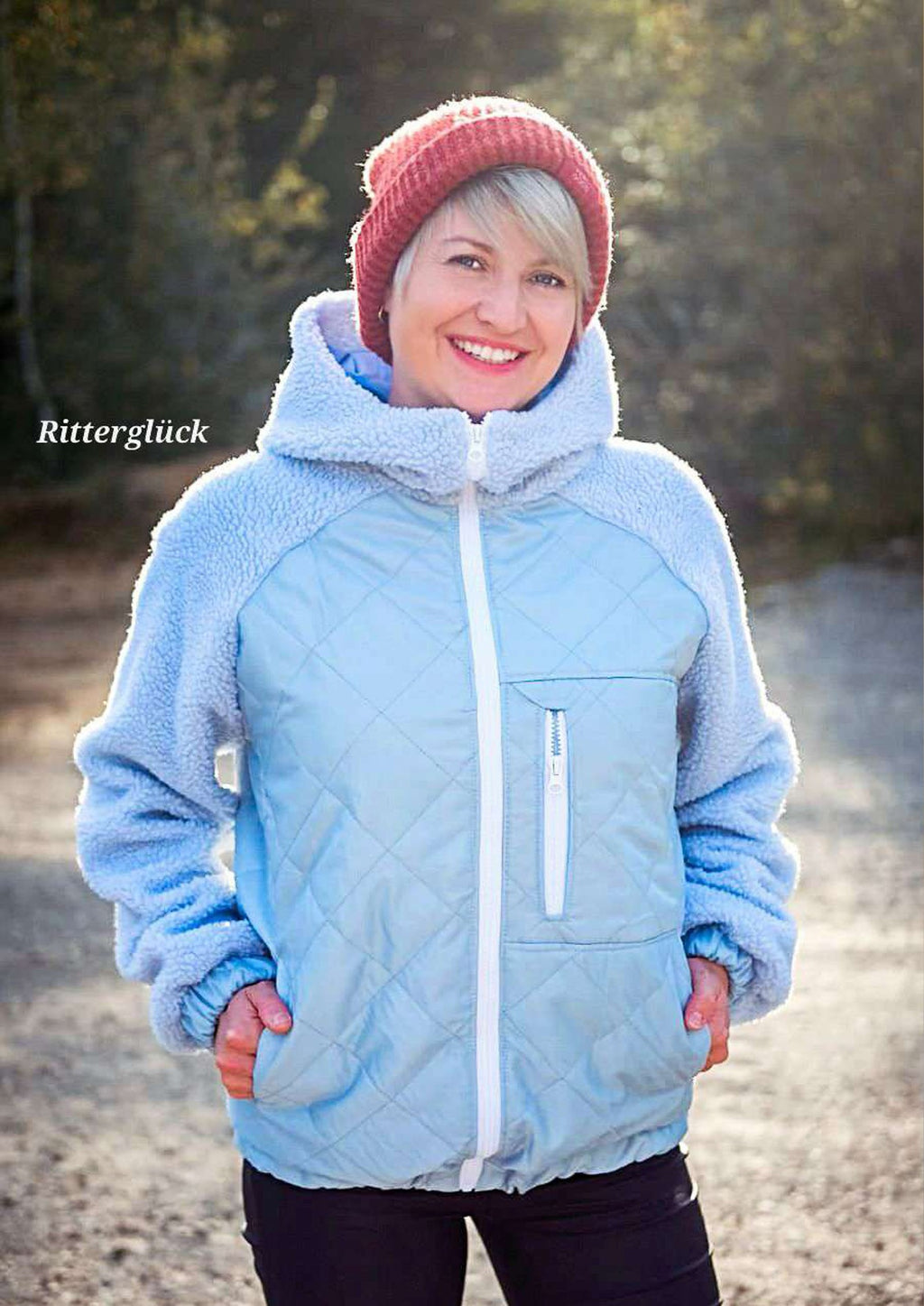 Snyggli-Schnittmuster-Jacke-Blouson-Damen-Hyg´dig-Nähanleitung-Walk-Wollwalk-Raglanjacke-Stepp-Teddy