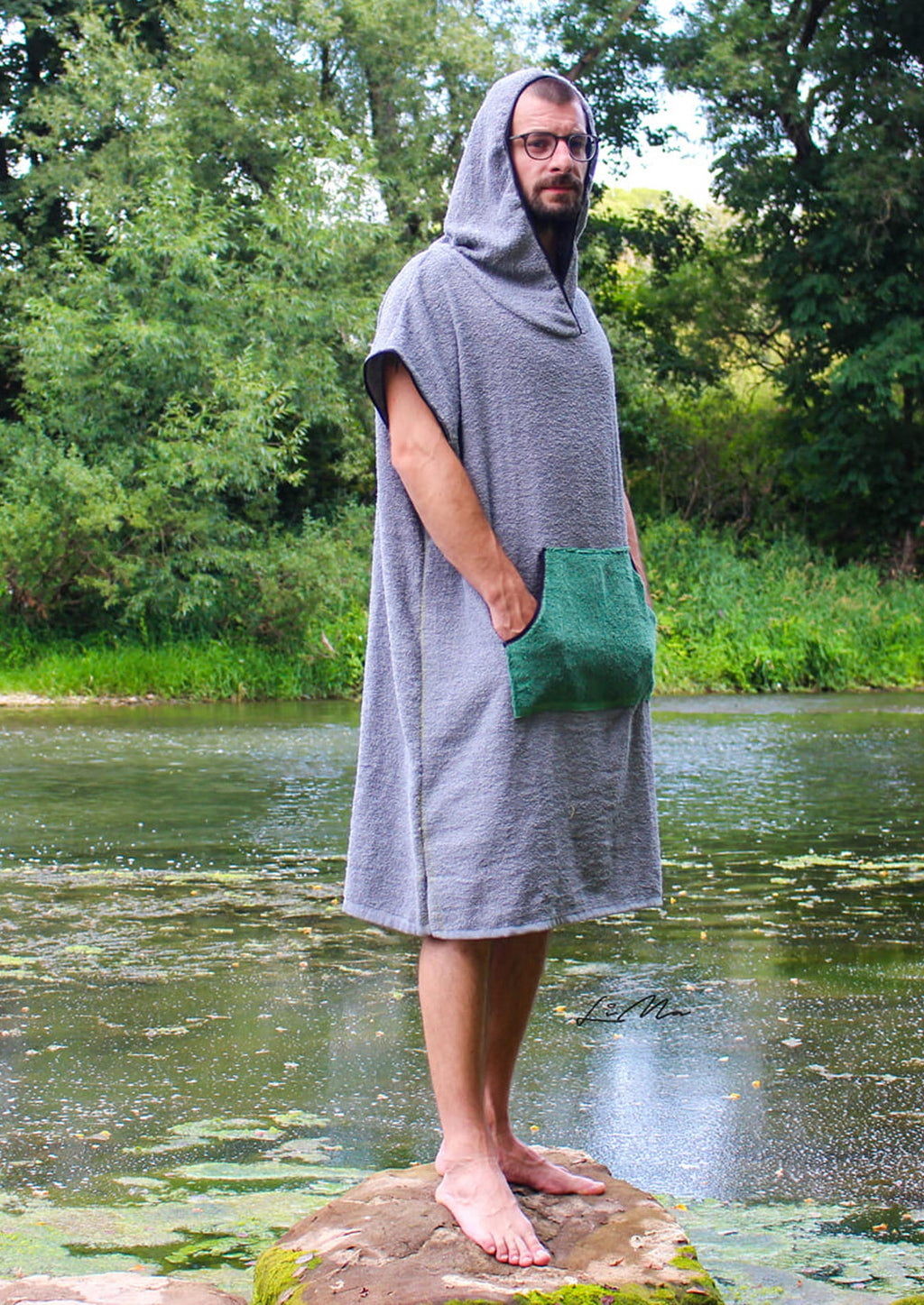 Snyggli-Schnittmuster-Long-Beachhoodie-Damen-Herren-unisex-Kitesurfen-Surfen-Musselin-Frottee-Poncho-Männer-Surfen