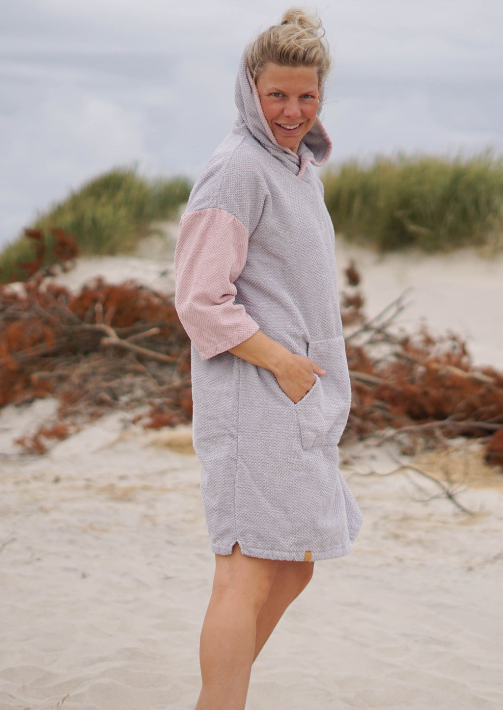 Snyggli-Schnittmuster-Long-Beachhoodie-Damen-Herren-unisex-Kitesurfen-Surfen-Musselin-Frottee-Poncho-Waffelpique