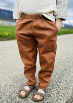 Snyggli-Schnittmuster-Loose-fit-Hose-Solskin-Cord-Canvas-Chino-Leinen-Babys-Kinder-Teens-Junge-Mädchen-Gr-56-122-Cord-Canvas-Leinen-Chino-rost