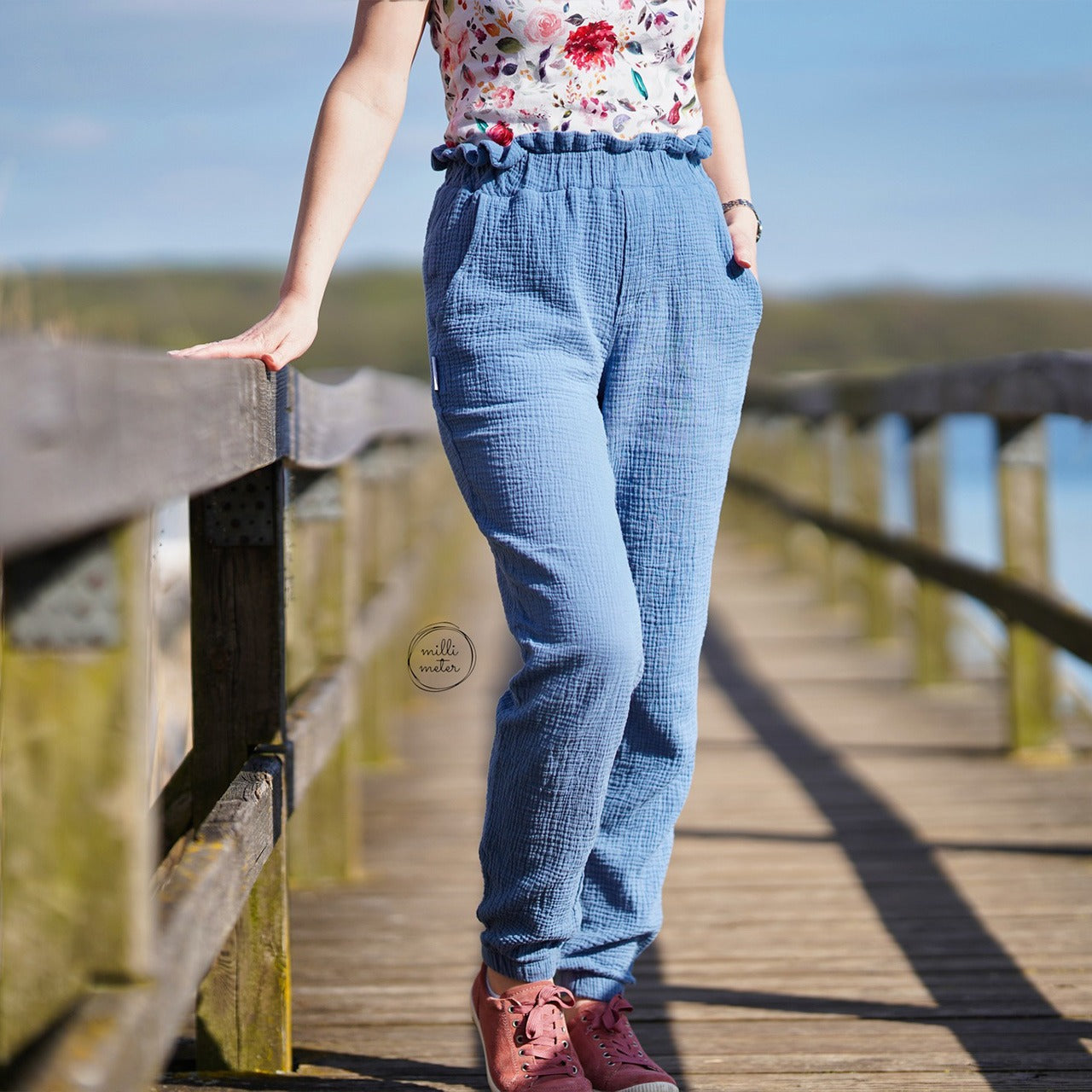 Snyggli-Schnittmuster-Musselin-Hose-Strandmusling-Damen-Gr-32-50-high-waist-paperbag