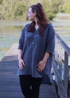 Snyggli-Schnittmuster-Musselin-tunika-Lykkemusling-Leinen-Nähen-Ebook-Nähanleitung-Damen-Grösse-32-50-blau