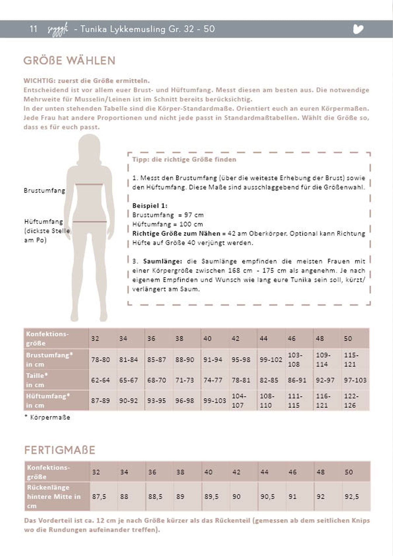 Snyggli-Schnittmuster-Musselin-tunika-Lykkemusling-Leinen-Nähen-Ebook-Nähanleitung-Damen-Grösse-32-50-maßtabelle