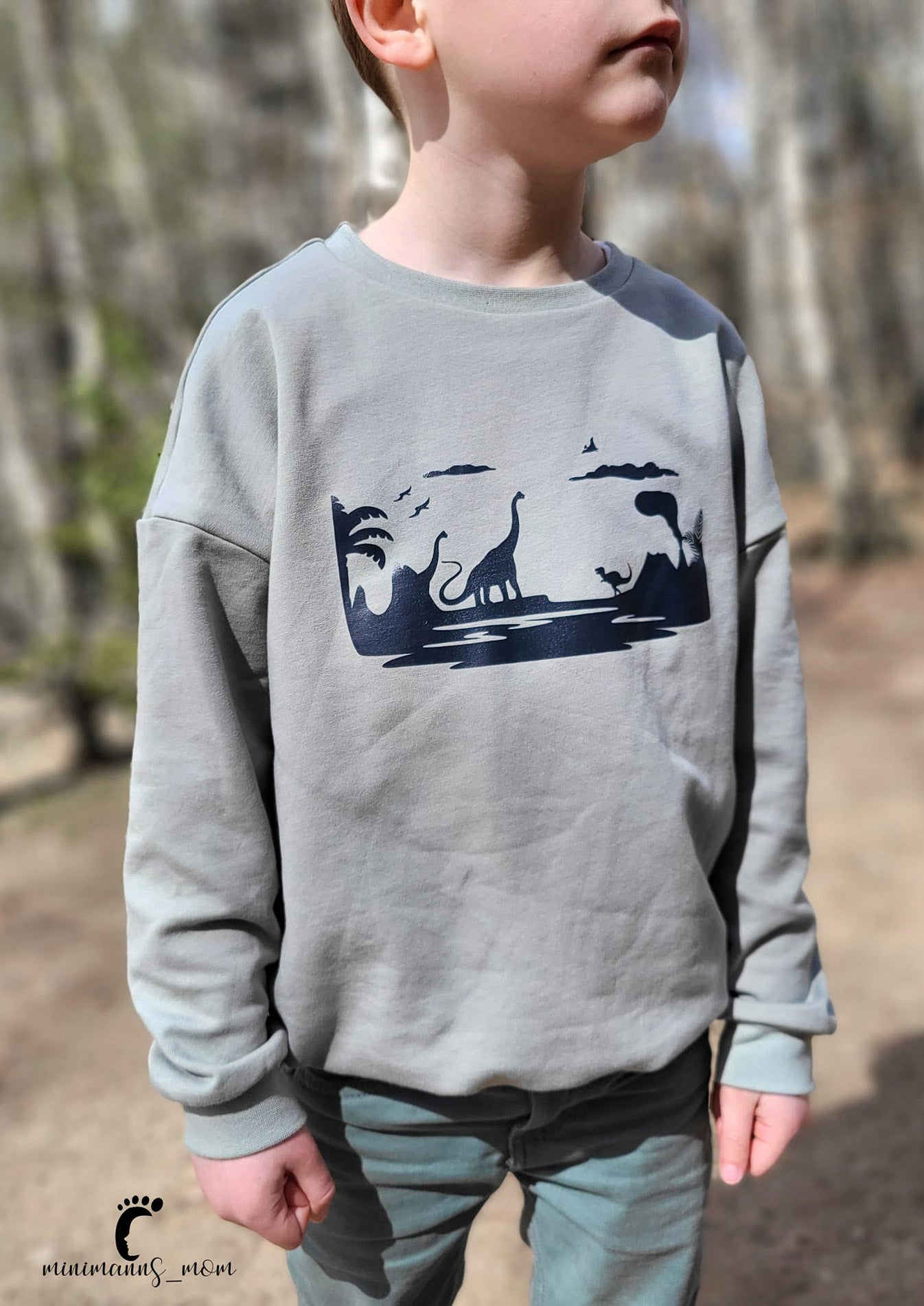 Snyggli-Schnittmuster-Oversized-Sweater-Surf-Gr-56-122-Nähanleitung-Musselin-Sweat-dino-Junge