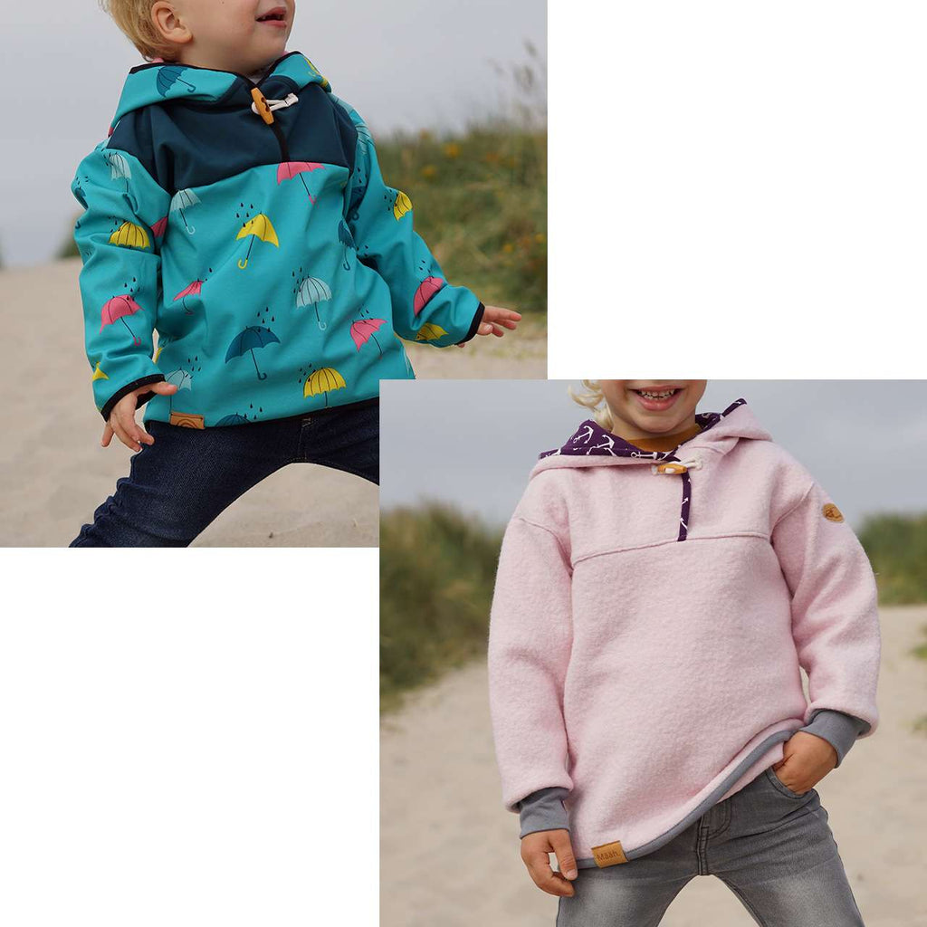 Snyggli-Schnittmuster-Walk-Outdoorhoodie-Hej-Warmen-Softshell-Kinder-Teens-Größe-Babys-56-170-Nähanleitung