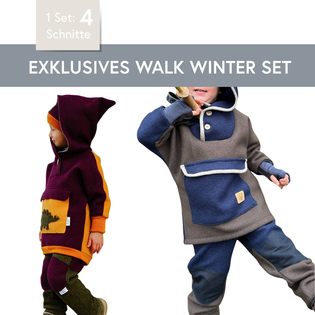 Snyggli Schnittmuster Wollwalk Walk Set Winter Kinder Gr. 56-122 nähen