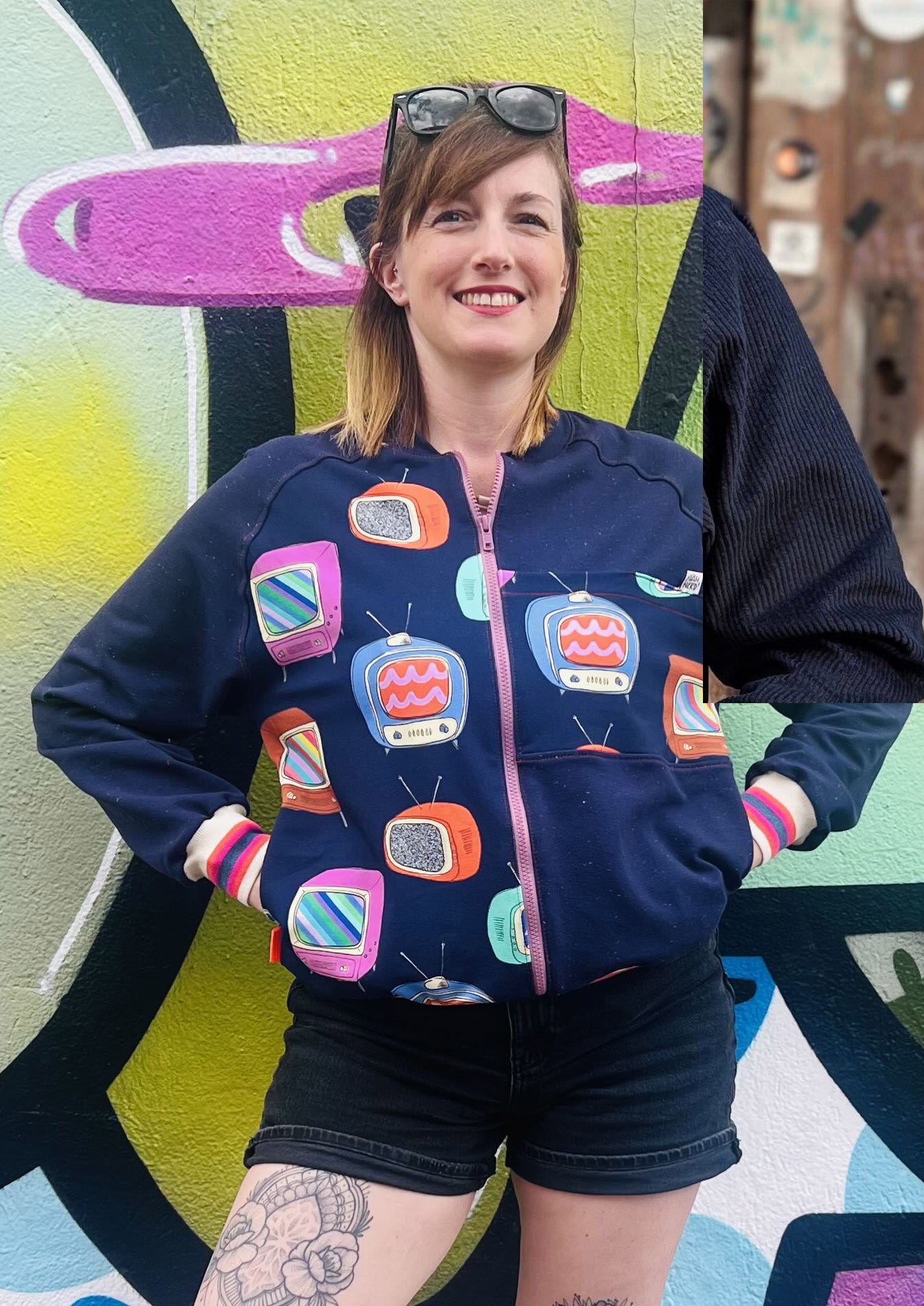 Snyggli-Schnittmuster-collegejacke-helt-mig-damen-nähanleitung-ebook-größe-32-50-bunt