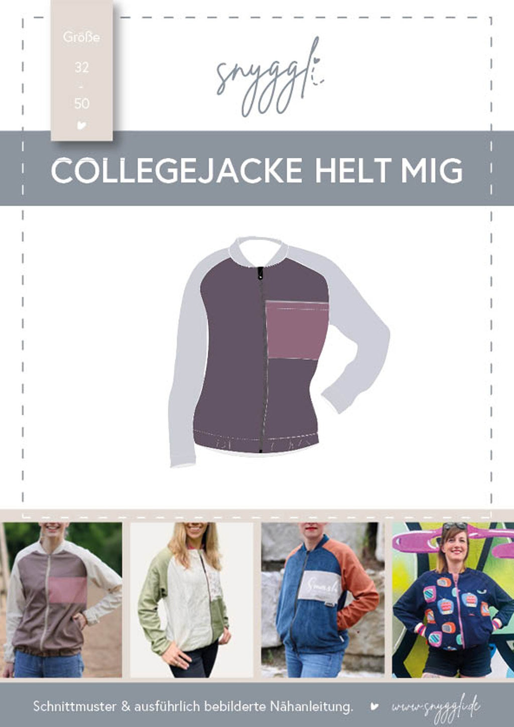 Snyggli-Schnittmuster-collegejacke-helt-mig-damen-nähanleitung-ebook-größe-32-50-cover