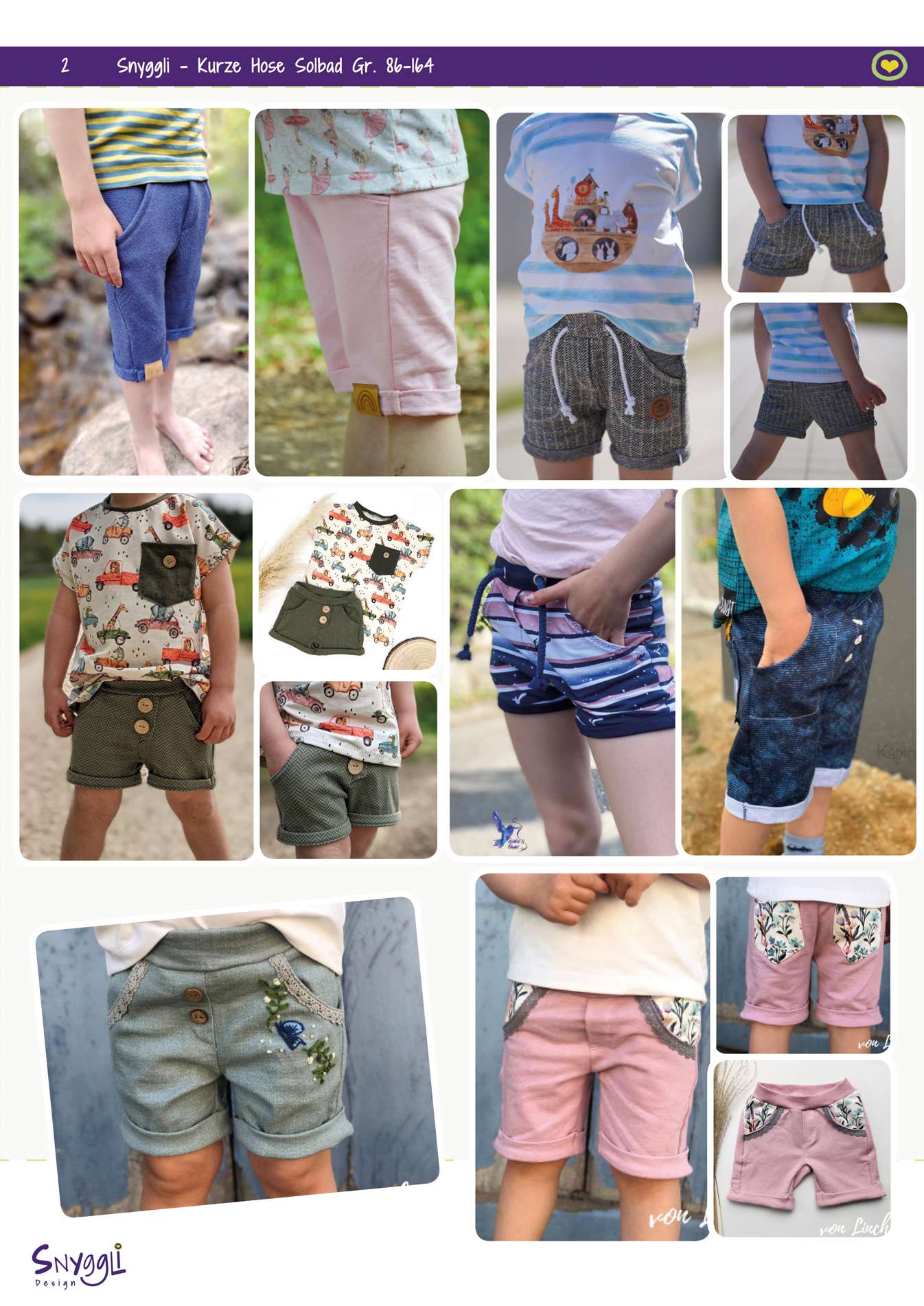 Snyggli Schnittmuster kurze Hose Shorts Solbad Seite 2