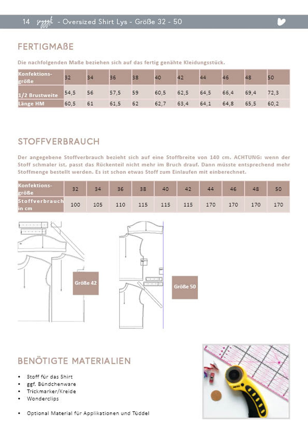 Snyggli-Schnittmuster-oversized-shirt-lys-damen-nähen-tshirt-größe-32-50-pattern-sewing-women-Stoffverbrauch
