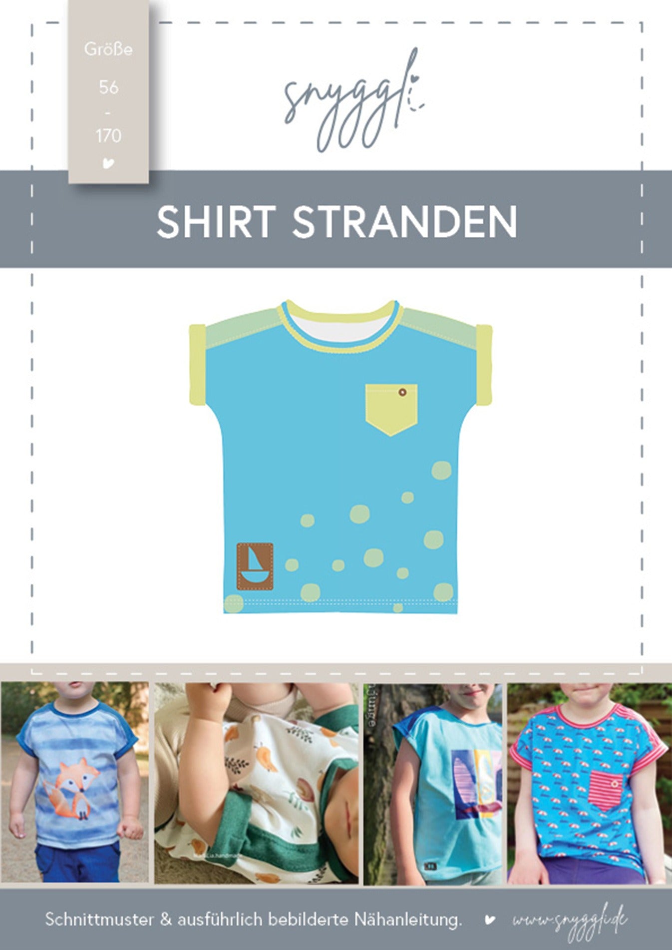 Snyggli-Shirt-Stranden-Jersey-Musselin-Schnittmuster-Ebook-Junge-Mädchen-Babys-Kinder-Gr-56-170-Cover