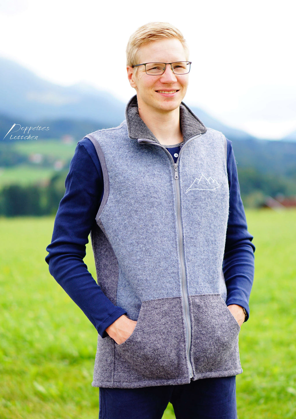 Snyggli-Weste-Livsglad-Herren-Schnittmuster-Männer-Walk-Softshell-Gr-40-60-Walk-blau-chiemsee