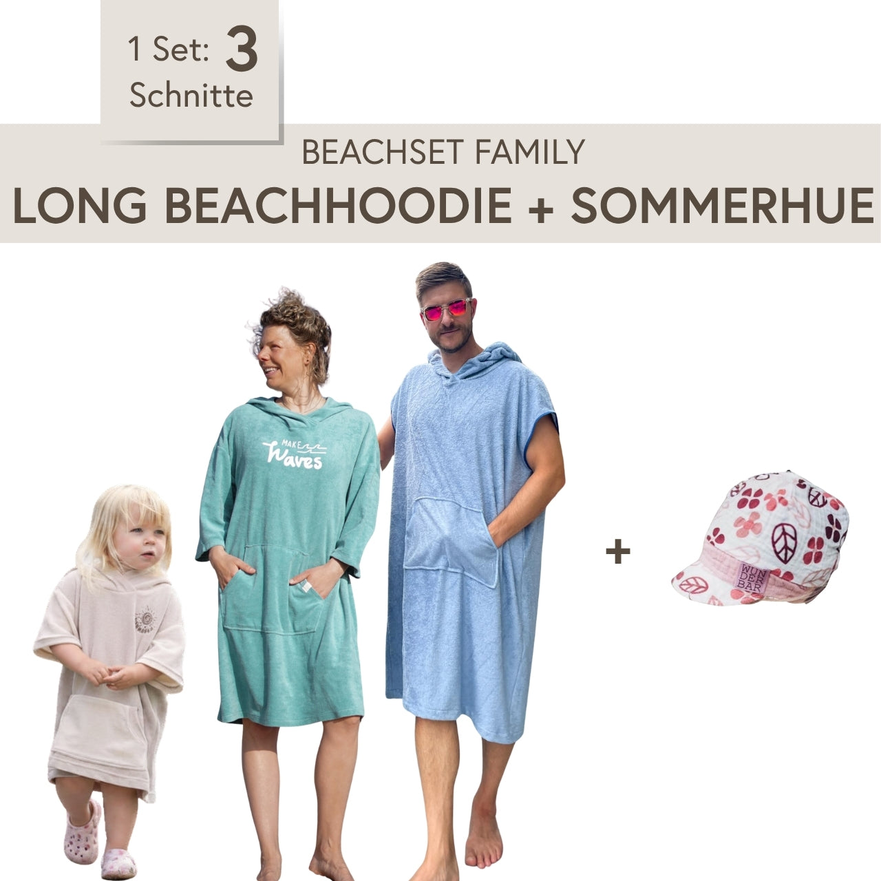 Beachset Family Long Beachhoodie + Sommerhue | 1 Set: 3 Schnitte Product image