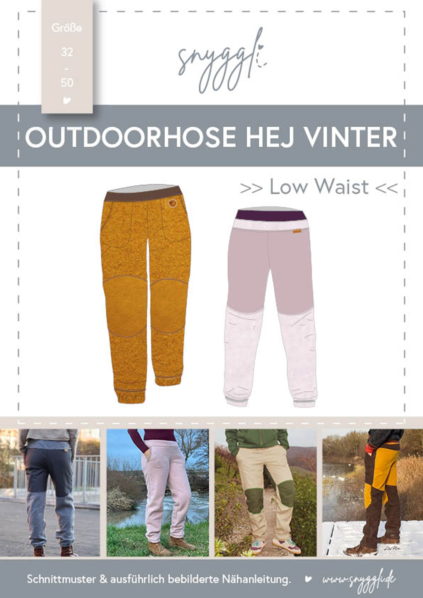 Schnittmuster-Snyggli-Nähanleitung-Outdoorhose-Hej-Vinter-low-waist-Damen-Walk-Cover