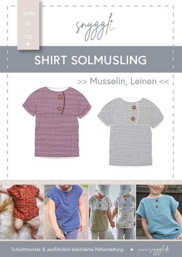 Snyggli-Musselin-Shirt-Solmusling-Schnittmuster-Leinen-Babys-Kinder-Sommer-Gr-56-122-Baby-Cover