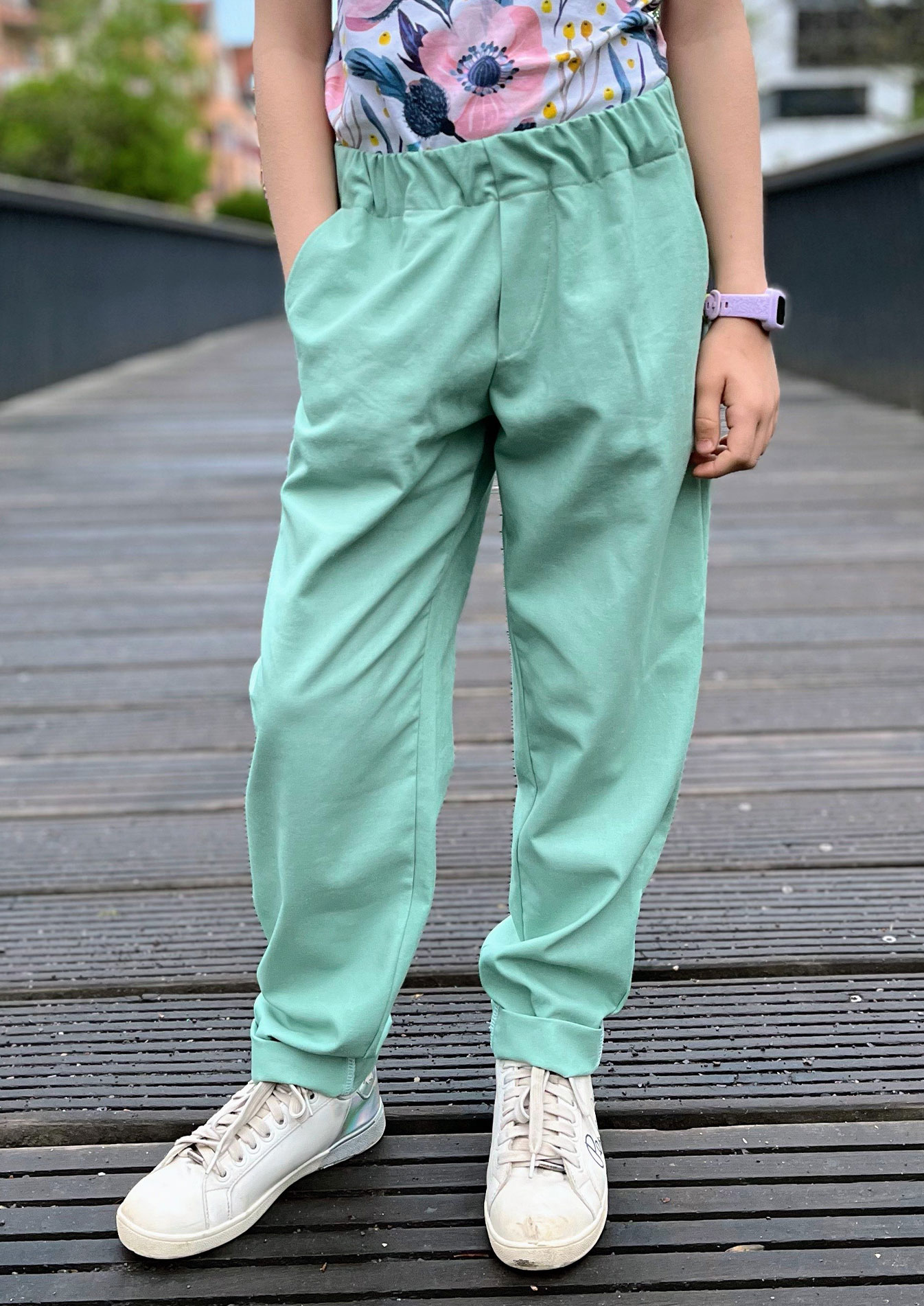 Snyggli-Schnittmuster-Loose-fit-Hose-Solskin-Cord-Canvas-Chino-Leinen-Babys-Kinder-Teens-Junge-Mädchen-Gr-128-170-Cord-Canvas-Leinen-Chino-mint-mädchen